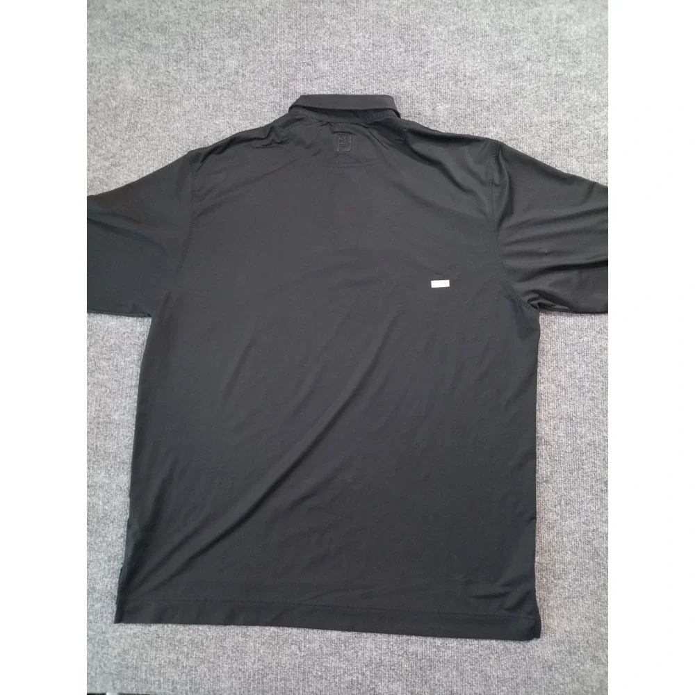 FootJoy Golf Polo Shirt Men's XL Black Athletic Performance Short Sleeve